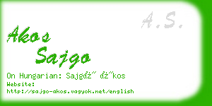 akos sajgo business card